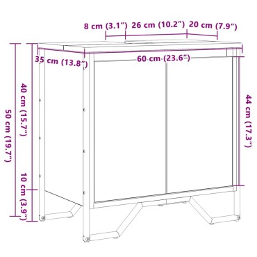 vidaXL Ντουλάπα Νιπτήρα Mπάνιου Artisan Oak 60x35x60cm 1 τεμ.