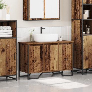 vidaXL Ντουλάπι Νιπτήρα Παλαιό Ξύλο 91x35x60cm Μοριοσανίδα 1 τεμ.