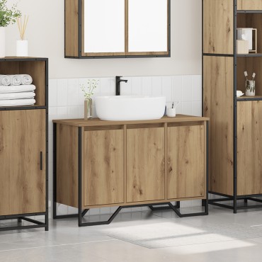 vidaXL Ντουλάπα Νιπτήρα Mπάνιου Artisan Oak 91x35x60 εκ 1 τεμ.