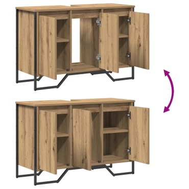 vidaXL Ντουλάπα Νιπτήρα Mπάνιου Artisan Oak 91x35x60 εκ 1 τεμ.