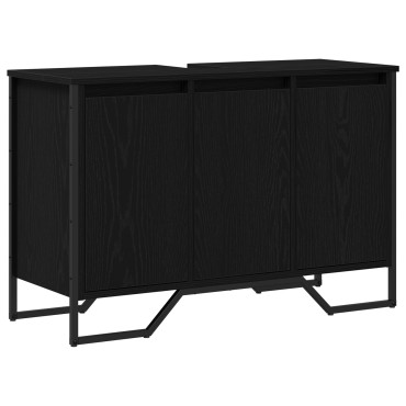 vidaXL Ντουλάπα Νιπτήρα Mπάνιου Μαύρη Οξυά 91x35x60 εκ 1 τεμ.