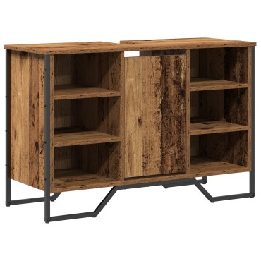 vidaXL ντουλάπι νιπτήρα Παλιό ξύλο 91x35x60cm Από στερεό ξύλο