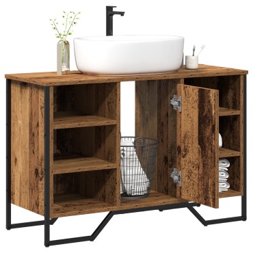 vidaXL ντουλάπι νιπτήρα Παλιό ξύλο 91x35x60cm Από στερεό ξύλο