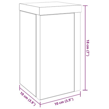 vidaXL Βάση φυτών 2 τμχ. Μαύρη Οξυά 10 x 10 x 18 cm Επεξεργασμένο Ξύλο