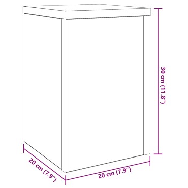 vidaXL Βάση φυτών 2 τεμ. Μαύρη Δρυς 20 x 20 x 30 cm Επεξεργασμένο Ξύλο