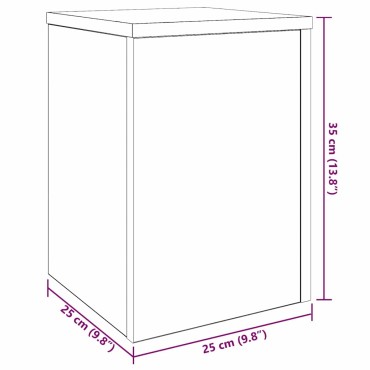 vidaXL Βάση φυτών 2 τμχ. Μαύρη Οξυά 25 x 25 x 35 cm Επεξεργασμένο Ξύλο
