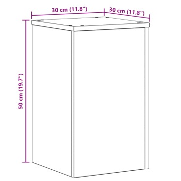 vidaXL Βάση φυτών 2 τεμ. Μαύρη Δρυς 30 x 30 x 50 cm Επεξεργασμένο Ξύλο