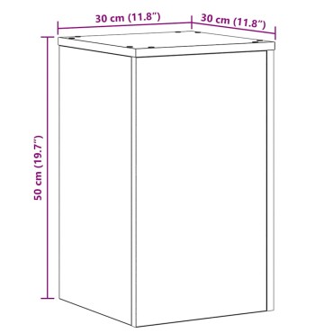 vidaXL Βάση φυτών 2 τεμ. Μαύρη Δρυς 30 x 30 x 50 cm Επεξεργασμένο Ξύλο