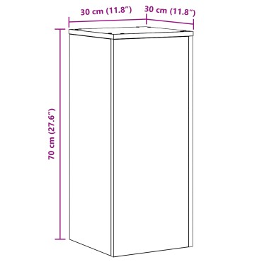vidaXL Βάση φυτών 2 τμχ. Μαύρη Οξυά 30 x 30 x 70 εκ.
