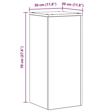 vidaXL Βάση φυτών 2 τμχ. Μαύρη Οξυά 30 x 30 x 70 εκ.
