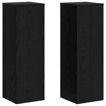 vidaXL Στήριξη Φυτών Μαύρη Βελανιδιά 33x33x100 cm από Ξύλινη MDF