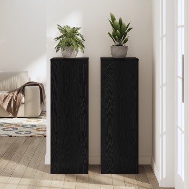 vidaXL Στήριξη Φυτών Μαύρη Βελανιδιά 33x33x100 cm από Ξύλινη MDF