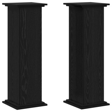 vidaXL Βάση φυτών Μαύρη Οξυά 33 x 33 x 100 cm Επεξεργασμένο ξύλο