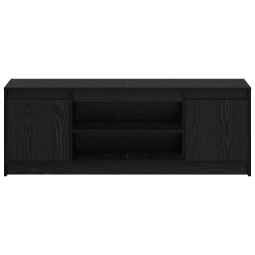 vidaXL Έπιπλο TV με LED Μαύρης Βελανιδιάς 139.5x34x50cm Επεξεργασμένο Ξύλο