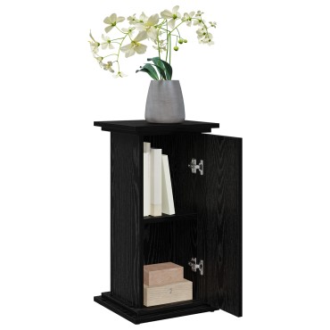 vidaXL Βάση Φυτών με Αποθήκευση Μαύρο Ξύλο 31x30x60 εκ. Εξατομικευμένο Ξύλο