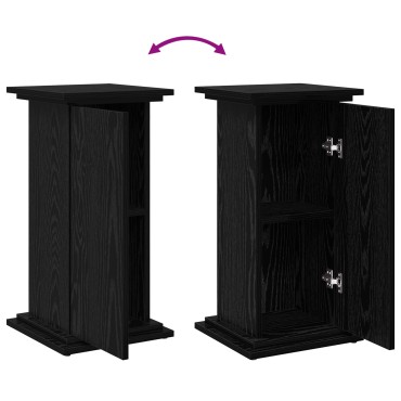 vidaXL Βάση Φυτών με Αποθήκευση Μαύρο Ξύλο 31x30x60 εκ. Εξατομικευμένο Ξύλο