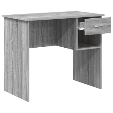 vidaXL Γραφείο με Αποθήκη Γκρι Sonoma 90x49.5x75cm Επεξεργασμένο Ξύλο 1 τεμ.