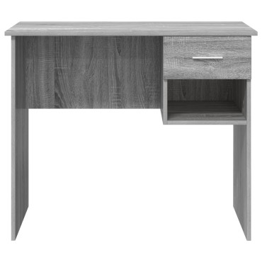 vidaXL Γραφείο με Αποθήκη Γκρι Sonoma 90x49.5x75cm Επεξεργασμένο Ξύλο 1 τεμ.