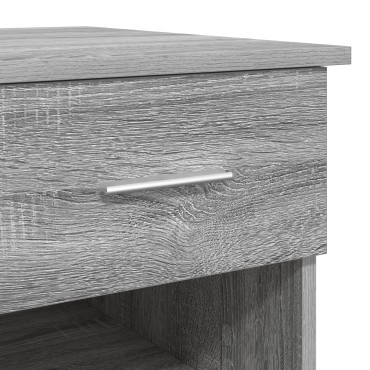 vidaXL Γραφείο με Αποθήκη Γκρι Sonoma 90x49.5x75cm Επεξεργασμένο Ξύλο 1 τεμ.