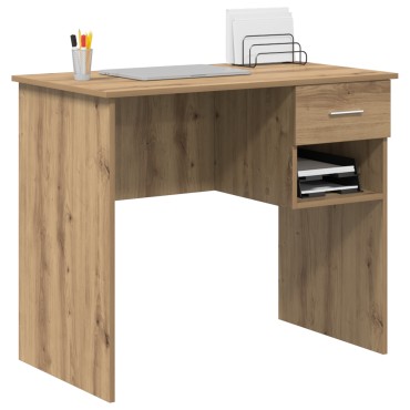 vidaXL Γραφείο με Αποθήκευση Δρυς 90x49.5x75cm Επεξεργασμένο ξύλο 1 τεμ.