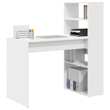 vidaXL Γραφείο Λευκό Επεξεργασμένο Ξύλο 113x54x120cm 1 τεμ.