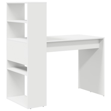 vidaXL Γραφείο Λευκό Επεξεργασμένο Ξύλο 113x54x120cm 1 τεμ.