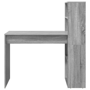 vidaXL Γραφείο με Αποθήκευση Γκρι Σονόμα 113x54x120cm Επεξεργασμένο Ξύλο 1 τεμ.