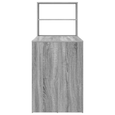 vidaXL Γραφείο με Αποθήκευση Γκρι Σονόμα 113x54x120cm Επεξεργασμένο Ξύλο 1 τεμ.