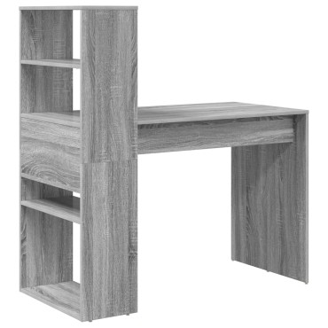vidaXL Γραφείο με Αποθήκευση Γκρι Σονόμα 113x54x120cm Επεξεργασμένο Ξύλο 1 τεμ.