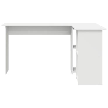 vidaXL Γραφείο Λευκό Επεξεργασμένο Ξύλο 142x102x73 εκ 1 τεμ.