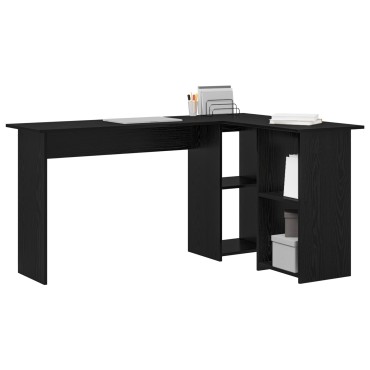vidaXL Γραφείο Μαύρη Οξυά 142x102x73cm Επεξεργασμένο Ξύλο 1 τεμ.
