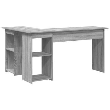 vidaXL Γραφείο Γκρίζο Σονομα 142x102x73cm Επεξεργασμένο Ξύλο 1 τεμ.