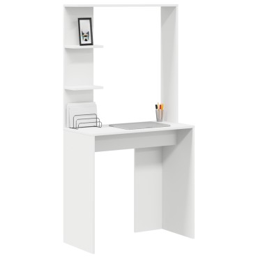 vidaXL Γραφείο Λευκό Επεξεργασμένο Ξύλο 78,5x37x154,5 εκ 1 τεμ.