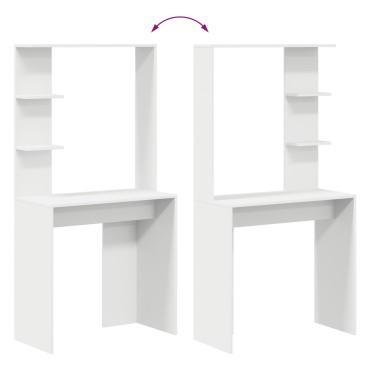 vidaXL Γραφείο Λευκό Επεξεργασμένο Ξύλο 78,5x37x154,5 εκ 1 τεμ.