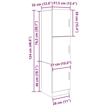 vidaXL Highboard Λευκό 31.5x32x122.5 εκ 1 τεμ.