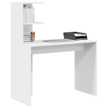 vidaXL Γραφείο Λευκό Επεξεργασμένο Ξύλο 102x50x124cm 1 τεμ.