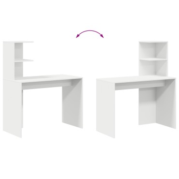 vidaXL Γραφείο Λευκό Επεξεργασμένο Ξύλο 102x50x124cm 1 τεμ.