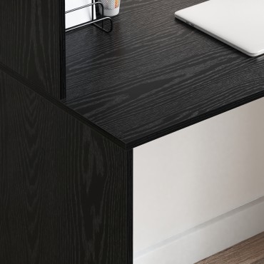 vidaXL Γραφείο γραφής μαύρης βελανιδιάς Μαύρη βελανιδιά MDF, laminate