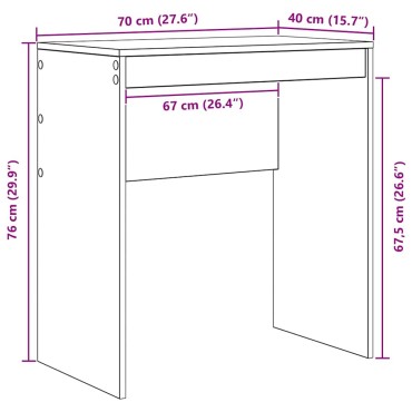 vidaXL Γραφείο Άλλο Sonoma Δρυς 70x40x76cm Επεξεργασμένο ξύλο 1 τεμ.