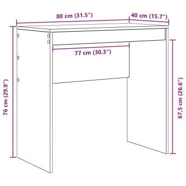 vidaXL Γραφείο Λευκό 80x40x76cm 1 τεμ.