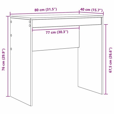 vidaXL Γραφείο Γκρίζο Σονομα 80x40x76cm 1 τεμ.