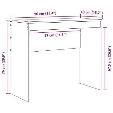 vidaXL Γραφείο Λευκό 90x40x76cm 1 τεμ.