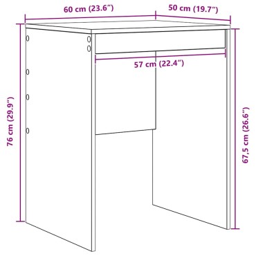 vidaXL Γραφείο Σκυρόδεμα Γκρι 60x50x76cm 1 τεμ.