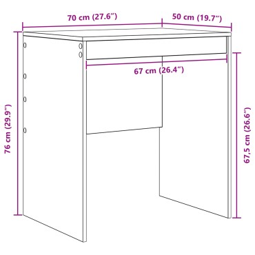 vidaXL Γραφείο Γραφής Γκρι τσιμέντου MDF 70x50x76cm Απλό 1 τεμ.