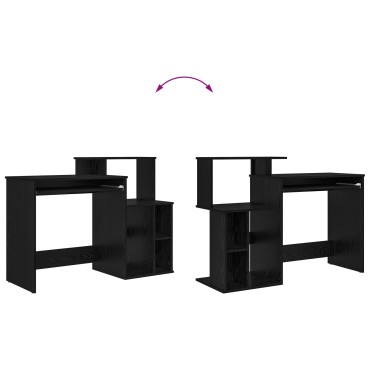 vidaXL Γραφείο με αποθήκευση Μαύρη δρυός 120.5x44x88.5cm Επεξεργασμένο ξύλο 1 τεμ.