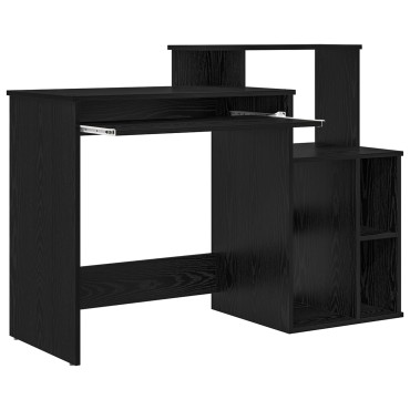 vidaXL Γραφείο με αποθήκευση Μαύρη δρυός 120.5x44x88.5cm Επεξεργασμένο ξύλο 1 τεμ.