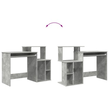 vidaXL Γραφείο Σκυρόδεμα Γκρι 120,5x44x88,5cm Επεξεργασμένο Ξύλο 1 τεμ.