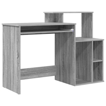 vidaXL Γραφείο με Αποθήκευση Γκρι Σονόμα 120.5x44x88.5cm Επεξεργασμένο Ξύλο 1 τεμ.