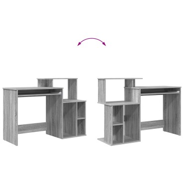 vidaXL Γραφείο Γκρίζο Σονομα 120,5x44x88,5cm Επεξεργασμένο Ξύλο 1 τεμ.