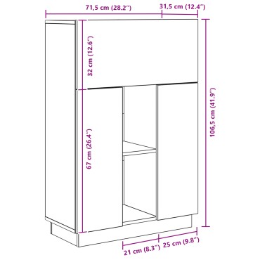 vidaXL Γραφείο Παλιό Ξύλο Επεξεργασμένο Ξύλο 71.5x31.5x106.5 εκ 1 τεμ.